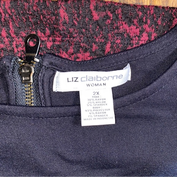 Liz Claiborne matching set black & maroon size 2x - Picture 2 of 6